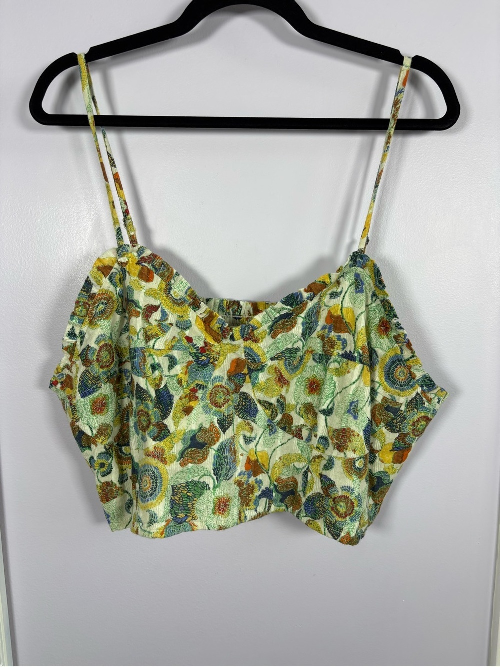 Anthropologie Multicolor Floral Wrap Blouse With Crop Bralette Top NWT 2X - Picture 6 of 16